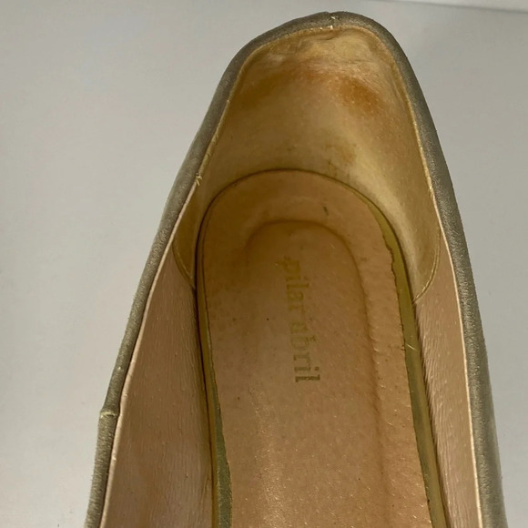 ❤️ Pilar Abril Gold suede shoes size 39 - Picture 6 of 8